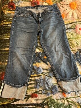 Banana Republic Women's Medium Blue Boyfriend Jeans with Rolled Cuffs